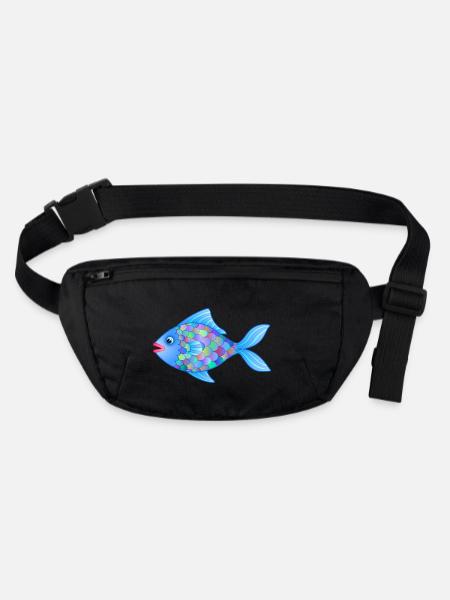 Fatty der Fisch - Stanley/Stella recycelte Gürteltasche - Schwarz - Vorne