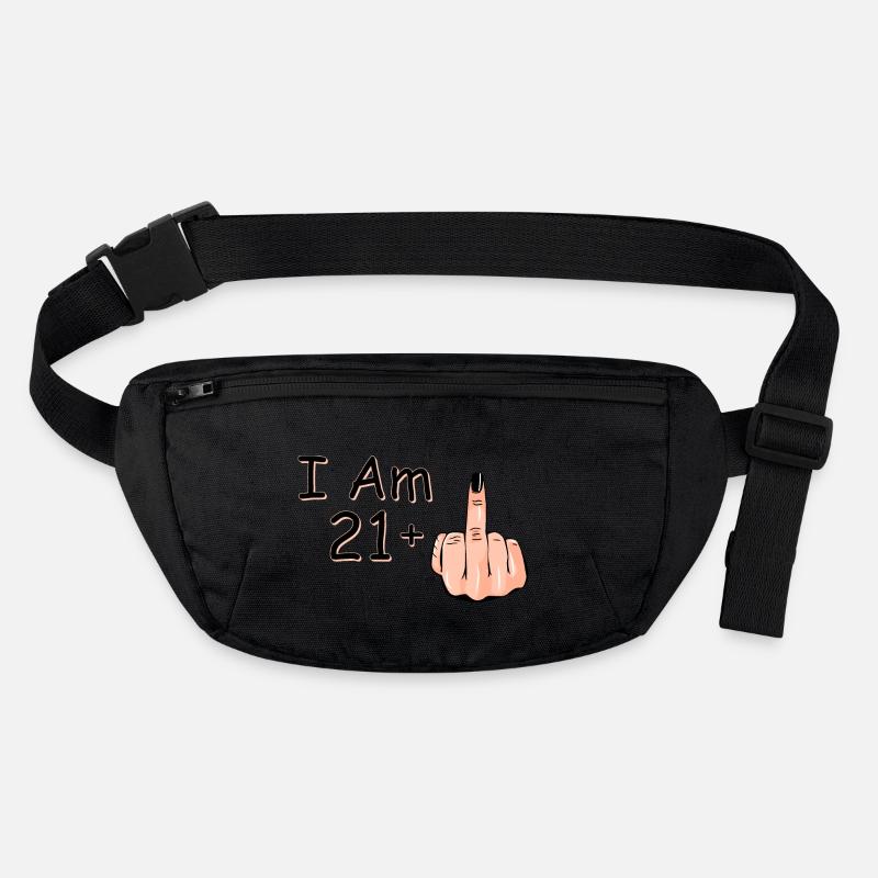 Ich bin 21 + 1 Mittelfinger Hemd Ich bin 21 plus, Stanley/Stella recycelte Gürteltasche