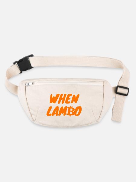 Crypto When Lambo BTC Bitcoin 2 - Stanley/Stella recycled Hip Bag  - natural - Front