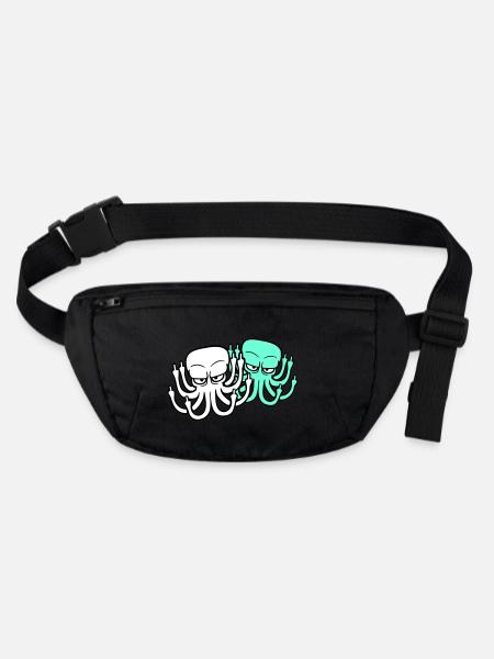 2 Pieuvre Majeur Insulte Fuck Off Équipe - Sac banane recyclé Stanley/Stella - noir - Devant