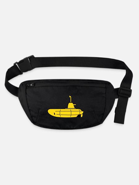 2 colours - Gelbes U-Boot - Yellow Submarine - Stanley/Stella recycled Hip Bag  - black - Front