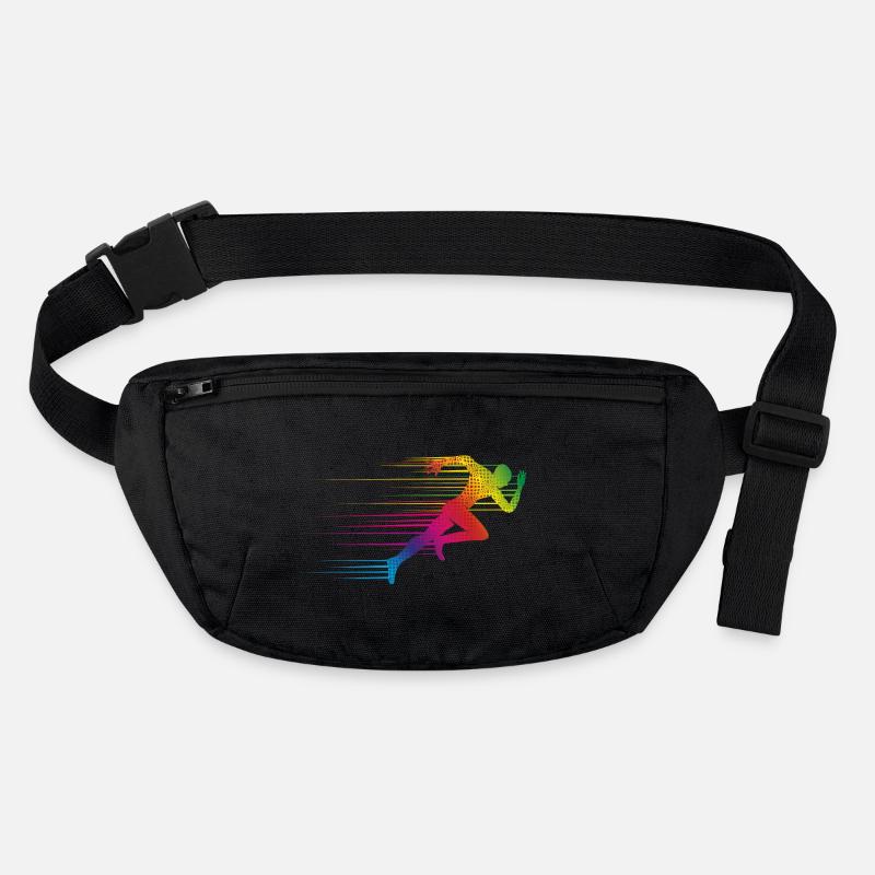 dynamic motif of a runner sprinting Stanley/Stella recycled Hip Bag 