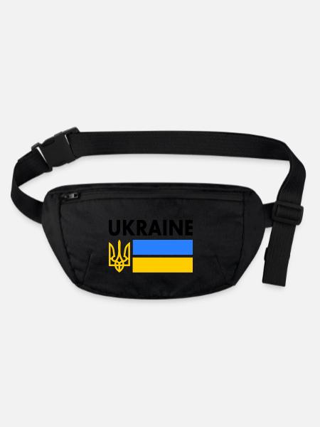Ukraine - Stanley/Stella recycelte Gürteltasche - Schwarz - Vorne