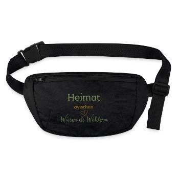Heimat zwischen Wiesen & Wäldern - Stanley/Stella recycelte Gürteltasche - Schwarz - Vorne