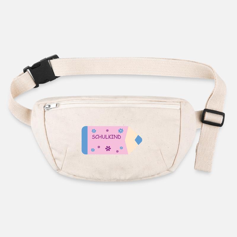 Buntstift rosa hellblau kleine Blumen - Schulkind Stanley/Stella recycelte Gürteltasche