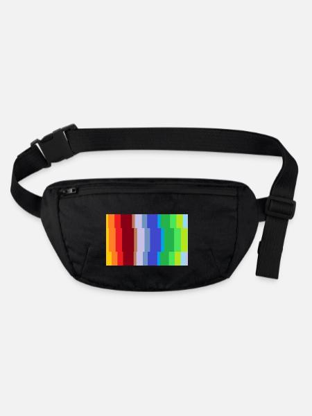 Bunte Struktur - Stanley/Stella recycelte Gürteltasche - Schwarz - Vorne