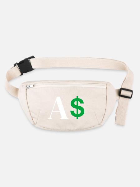 Dollar-Buchstabe - Stanley/Stella recycelte Gürteltasche - Naturweiß - Vorne
