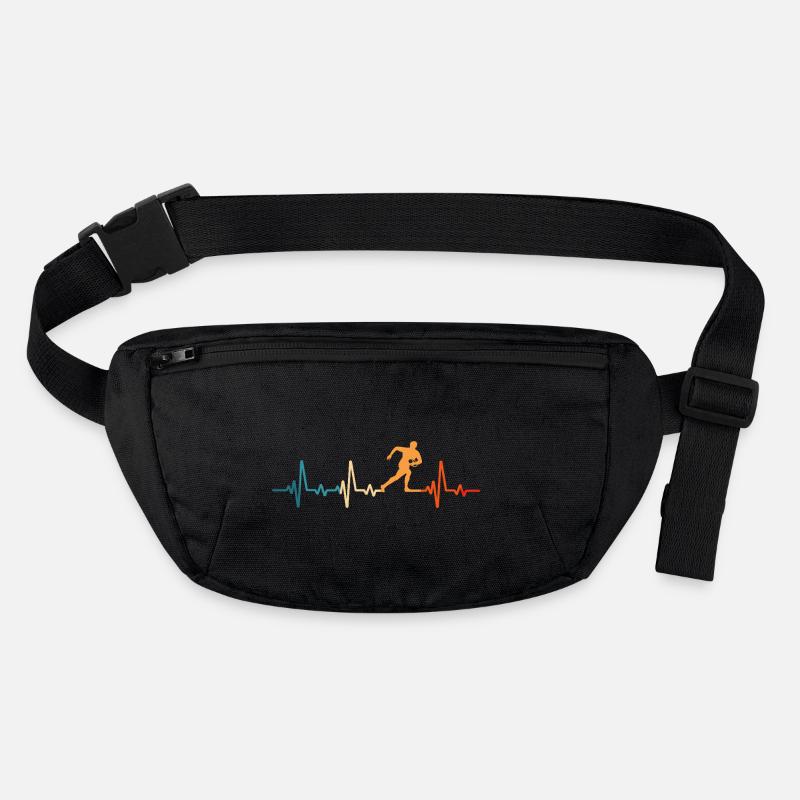 Rugby Herzschlag Retro Rugbyspieler Stanley/Stella recycelte Gürteltasche