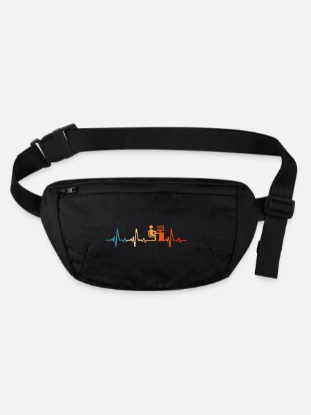 Programmierer Retro Herzschlag Informatiker code - Stanley/Stella recycelte Gürteltasche - Schwarz - Vorne