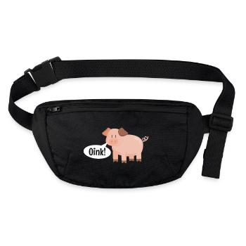 Pig Oink - Stanley/Stella recycelte Gürteltasche - Schwarz - Vorne