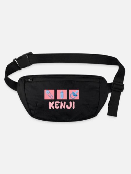 Kenji Baby Motif: Bottle Pacifier Rattle - Stanley/Stella recycled Hip Bag  - black - Front