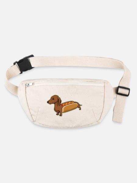 Hot Dog Dog - Stanley/Stella recycelte Gürteltasche - Naturweiß - Vorne