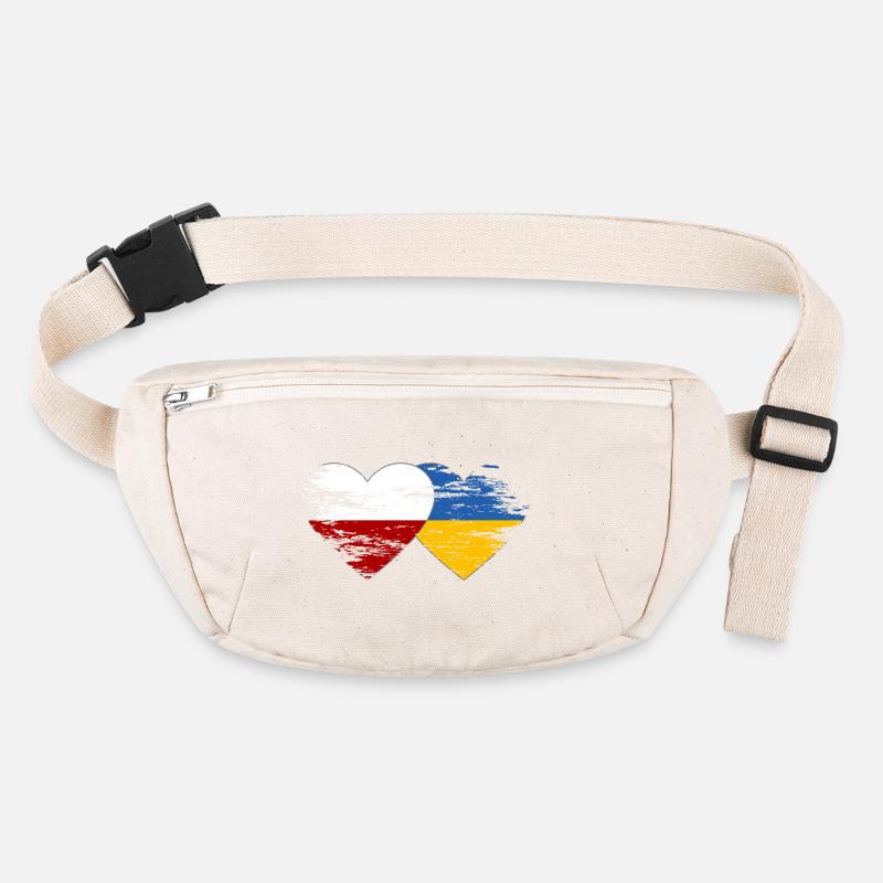 Pologne Ukraine drapeau utilisé coeur Sac banane recyclé Stanley/Stella