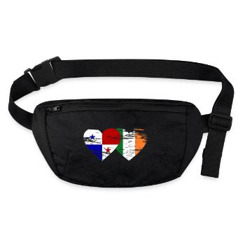 Drapeau de l’Irlande du Panama utilisé - Sac banane recyclé Stanley/Stella - noir - Devant