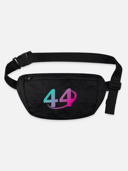 Nummer 44 mehrfarbig - Stanley/Stella recycelte Gürteltasche - Schwarz - Vorne