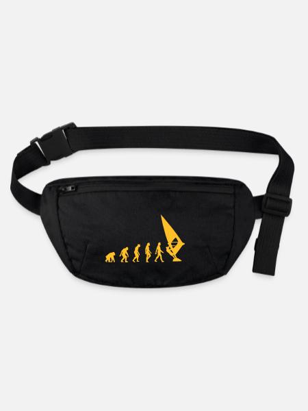 The Evolution of Windsurfing - Stanley/Stella recycled Hip Bag  - black - Front