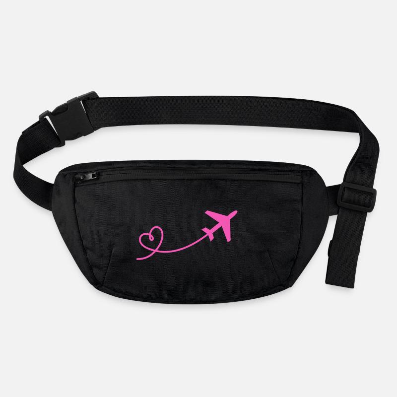 Flugzeug Flieger mit Herz in pink Stanley/Stella recycelte Gürteltasche