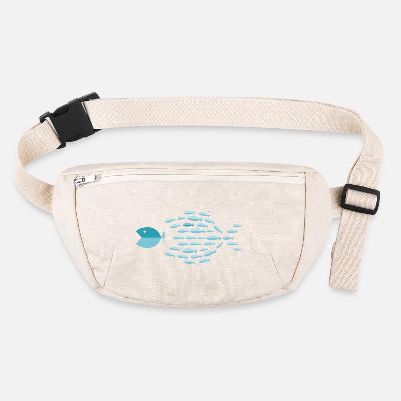 Blue School Silhouette - small fish eat big fish Stanley/Stella recycled Hip Bag 