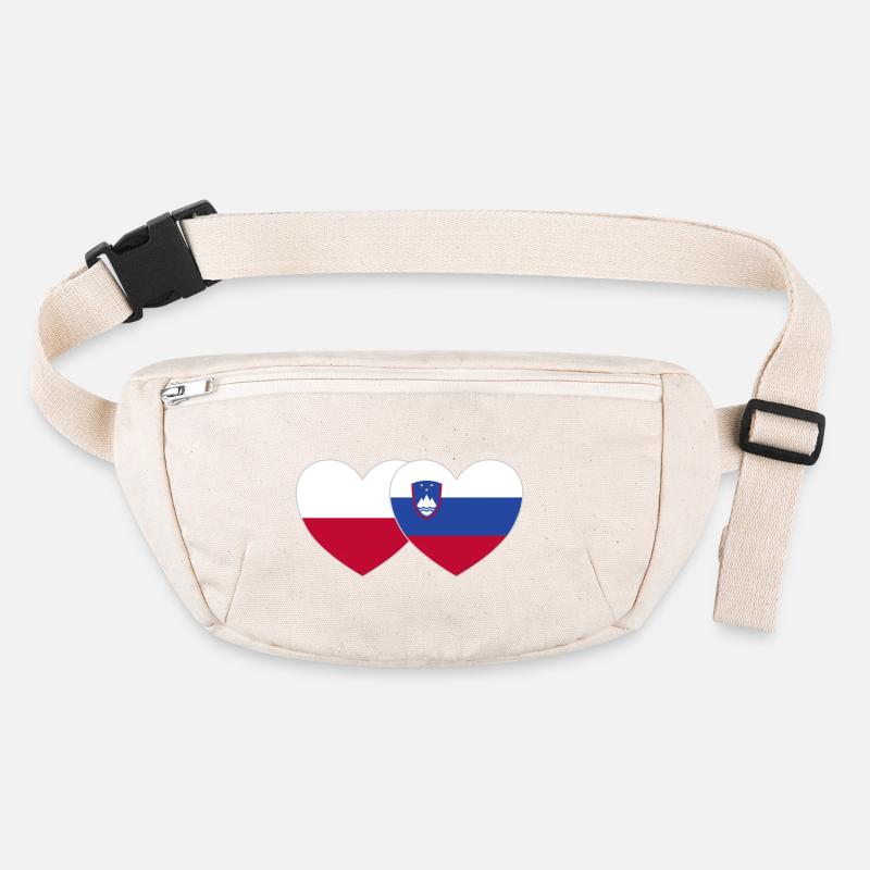 Polen Slowenien Flagge Herz Stanley/Stella recycelte Gürteltasche
