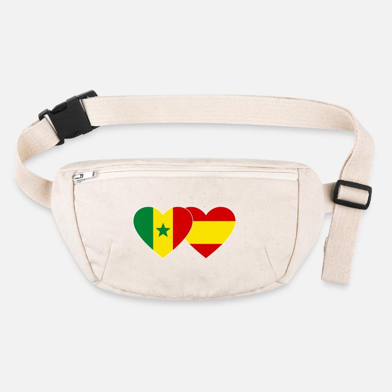 Spanien Senegal Flagge Herz Stanley/Stella recycelte Gürteltasche