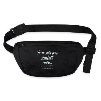 Je ne suis pas parfait mais... si. Homme parfait - Sac banane recyclé Stanley/Stella - noir - Devant