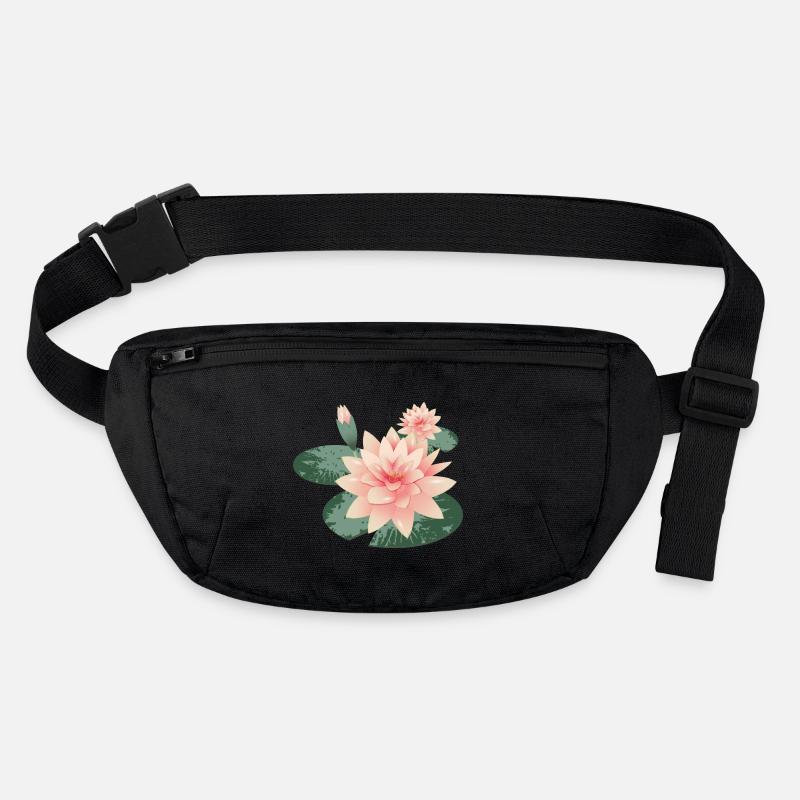 Deux fleurs de nénuphars avec bourgeon dans l’étang aux nénuphars Sac banane recyclé Stanley/Stella