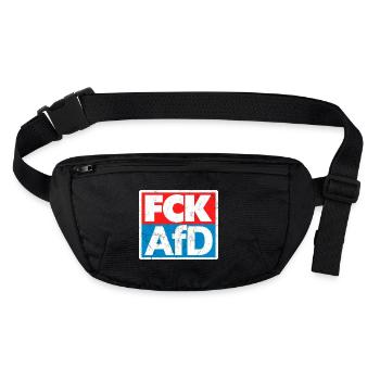 FCK AFD - Stanley/Stella recycelte Gürteltasche - Schwarz - Vorne