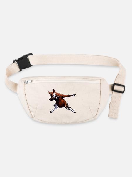 Okapi Animal Cute Okapi - Stanley/Stella recycled Hip Bag  - natural - Front
