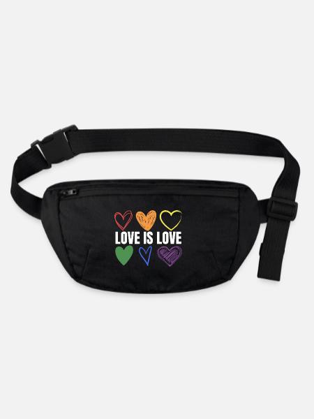 PRIDE Love is love white - Stanley/Stella recycelte Gürteltasche - Schwarz - Vorne