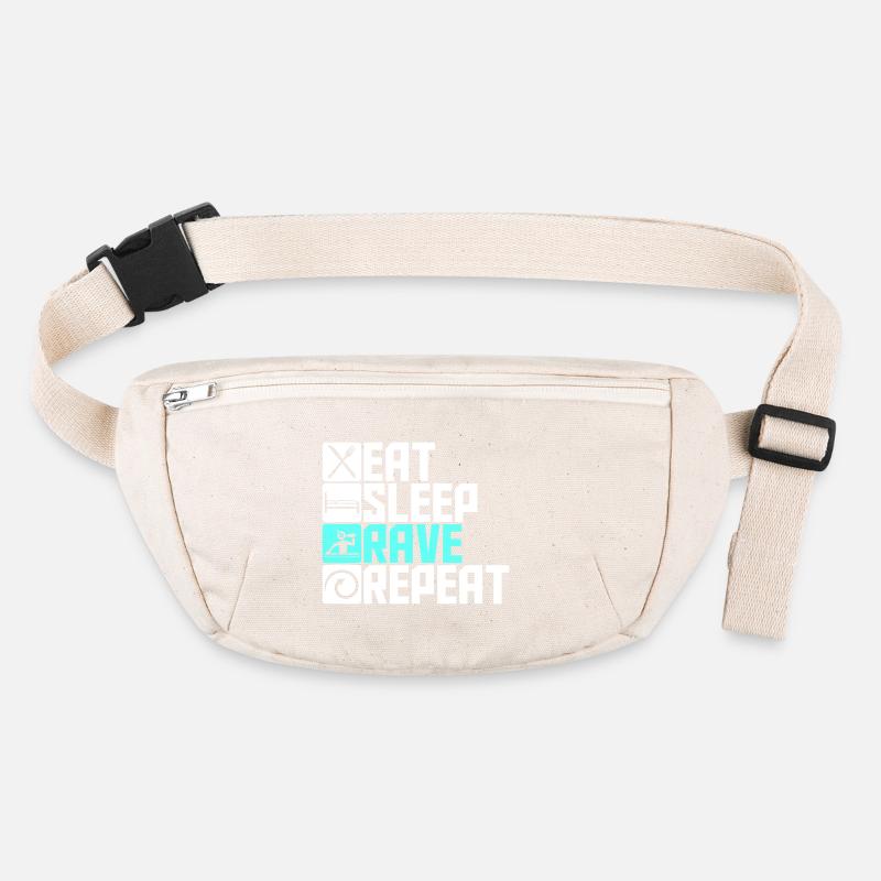 Eat Sleep Rave Repeat Essen Schlafen Raven Spruch Stanley/Stella recycelte Gürteltasche