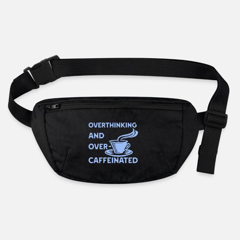 Overthinking and overcaffeinated in blau Stanley/Stella recycled Hip Bag 