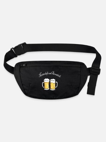Meisterhaft und Aromatisch Bier Craftbier Brauer - Stanley/Stella recycelte Gürteltasche - Schwarz - Vorne