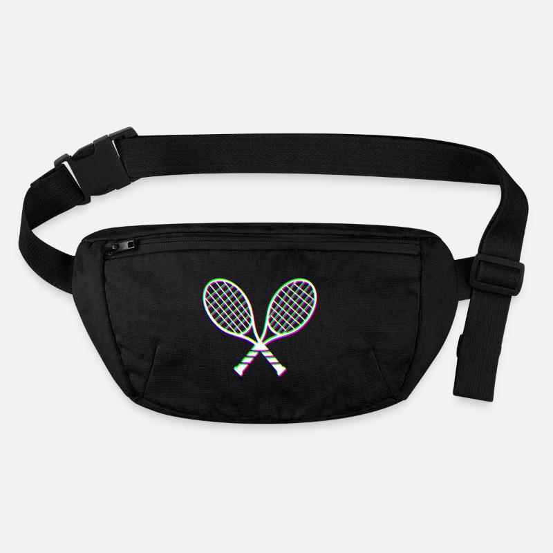 Tennis Glitch effect racket Stanley/Stella recycled Hip Bag 