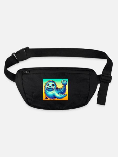 seal - Stanley/Stella recycled Hip Bag  - black - Front