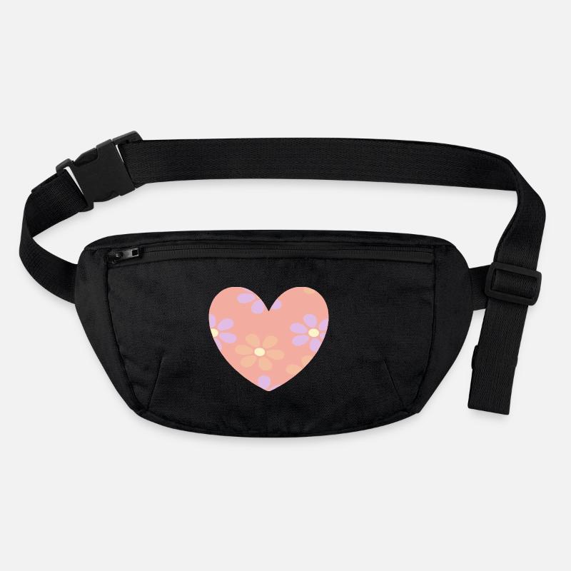 rosarotes Herz Herz Muster Geschenk Valentinstag Stanley/Stella recycelte Gürteltasche