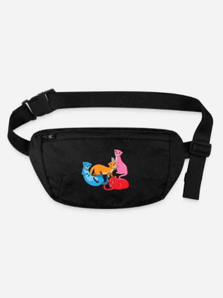 Sea Otter Cartoon Otter - Stanley/Stella recycled Hip Bag  - black - Front
