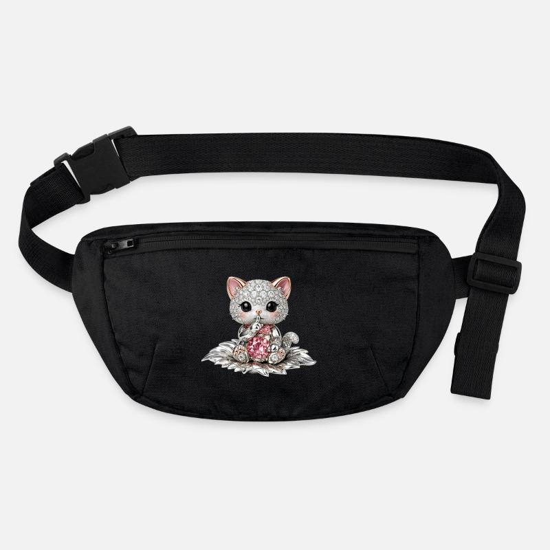 Diamond Cat with Pink Gem Stanley/Stella recycled Hip Bag 