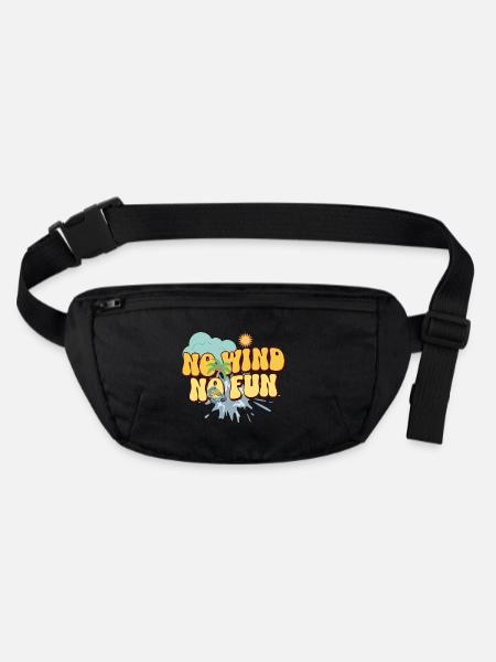 No Wind No Fun - Stanley/Stella recycelte Gürteltasche - Schwarz - Vorne
