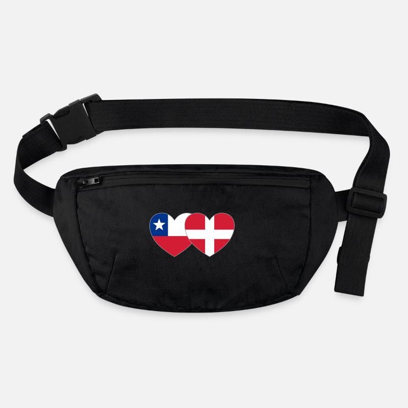Chile Dänemark Flagge Herz Stanley/Stella recycelte Gürteltasche