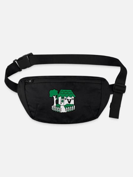 glücklich gesicht comic süß niedlich idyllisch zau - Stanley/Stella recycelte Gürteltasche - Schwarz - Vorne