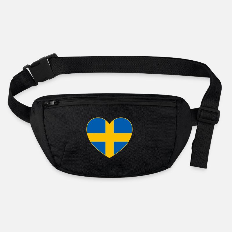 Schweden Flagge Herz Stanley/Stella recycelte Gürteltasche