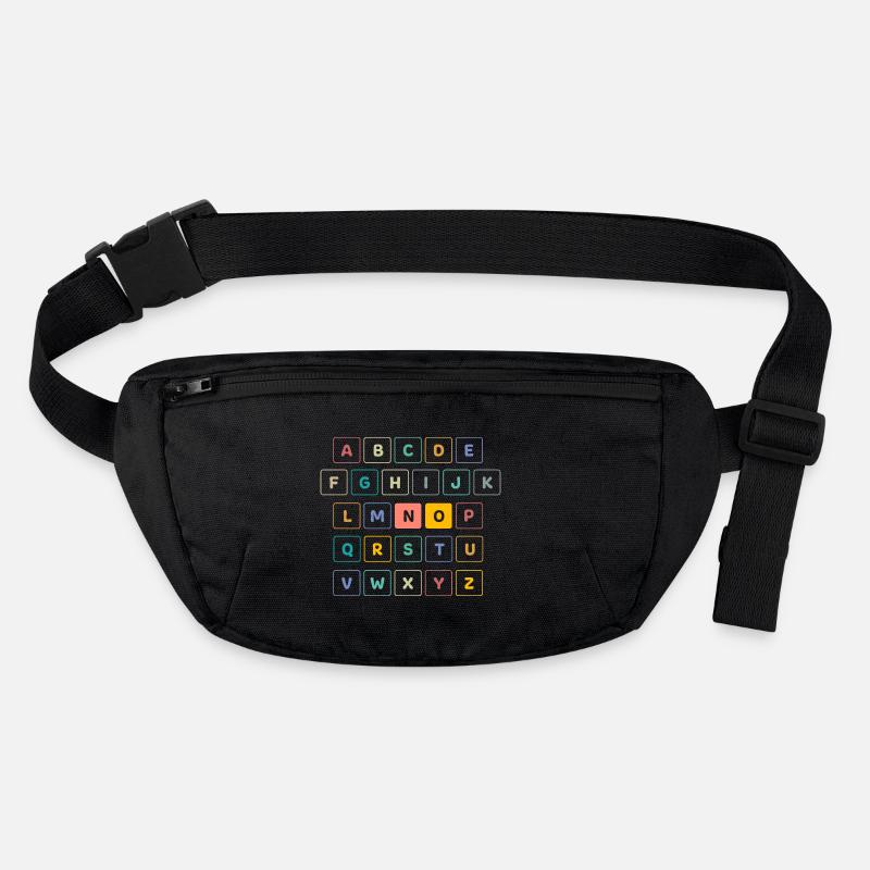 ABC Button NO - Kindergarten Preschool School Stanley/Stella recycled Hip Bag 
