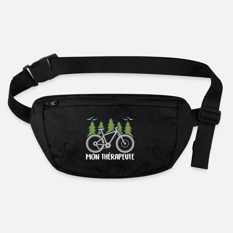Mon vélo est mon thérapeute. Graphisme cycliste Sac banane recyclé Stanley/Stella