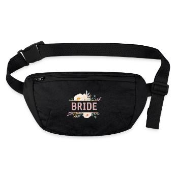 Team Bride! Flowers, colorful, customizable - Stanley/Stella recycled Hip Bag  - black - Front