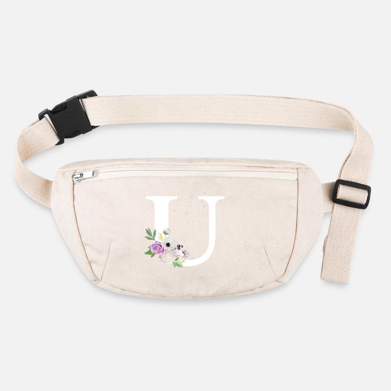 Lila Blumenbuchstabe u Stanley/Stella recycelte Gürteltasche