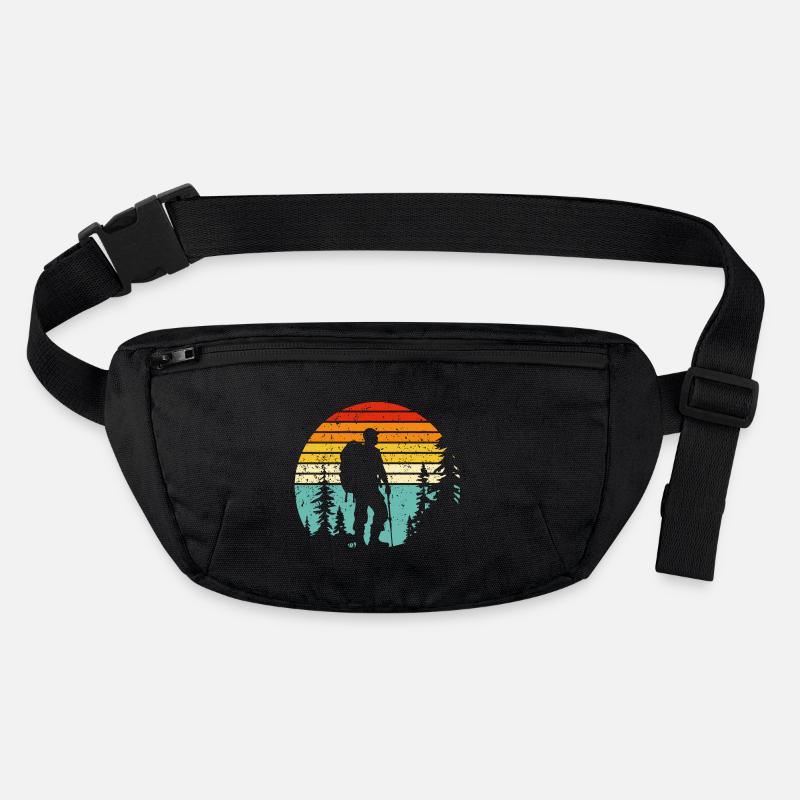 Wanderer-Silhouette zur Retro-Schlafenszeit Stanley/Stella recycelte Gürteltasche