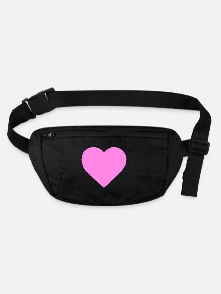 the pink/purple heart - Stanley/Stella recycelte Gürteltasche - Schwarz - Vorne