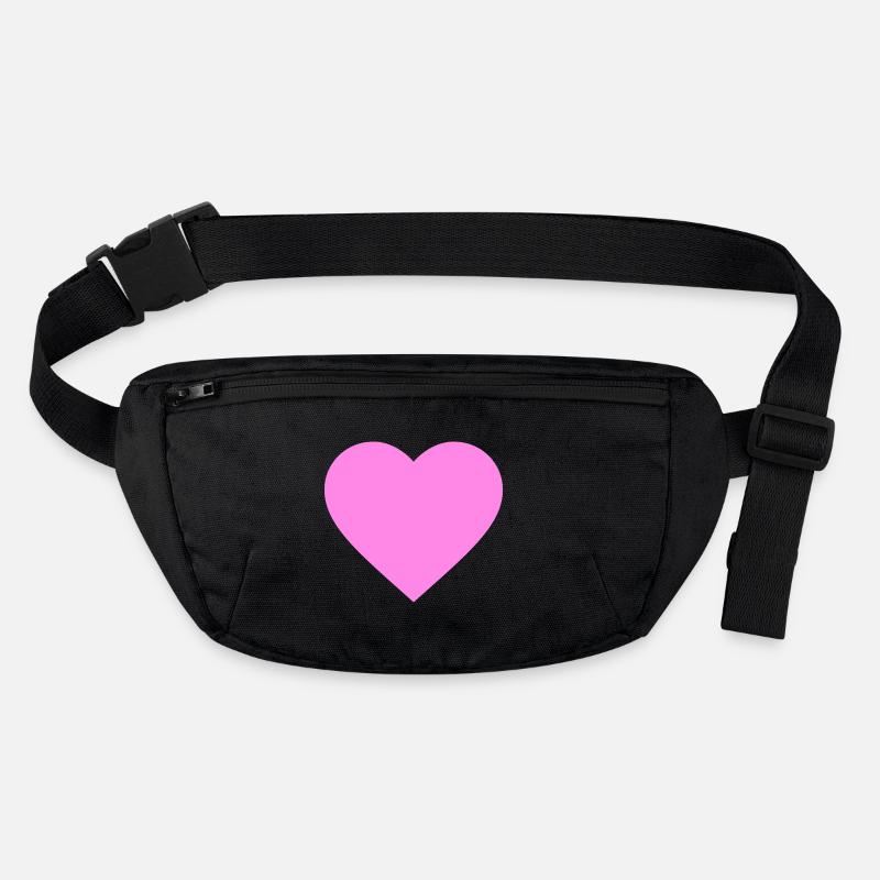 the pink/purple heart - Stanley/Stella recycelte Gürteltasche - Schwarz
