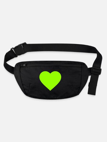 the green heart - Stanley/Stella recycelte Gürteltasche - Schwarz - Vorne