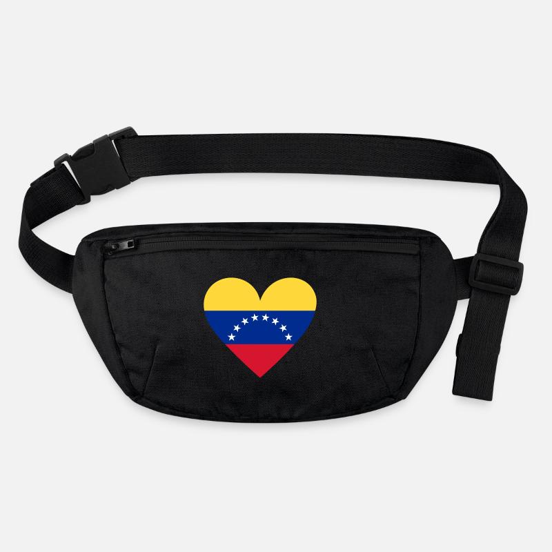 Conception du drapeau du cœur du Venezuela Sac banane recyclé Stanley/Stella